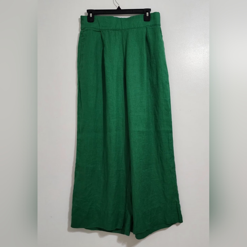 LOFT Beach 100% Linen Wide Leg Pants Size M Casual Coastal Resort Boho Vacation - Picture 3 of 12